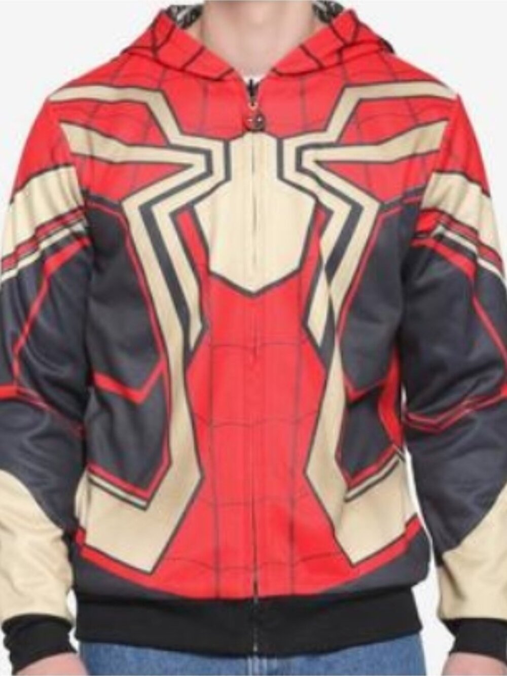 Hot Topic Marvel Spider-Man Reversible Cosplay Hoodie Size Medium NWT